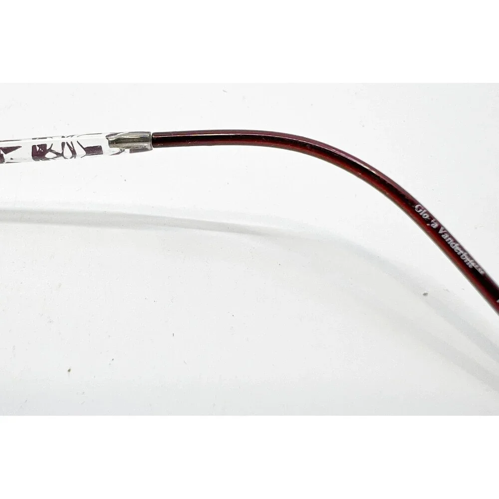 Gloria Vanderbilt Eyeglasses Womens Burgundy Semi-Rimless Metal Frames 53-16-135